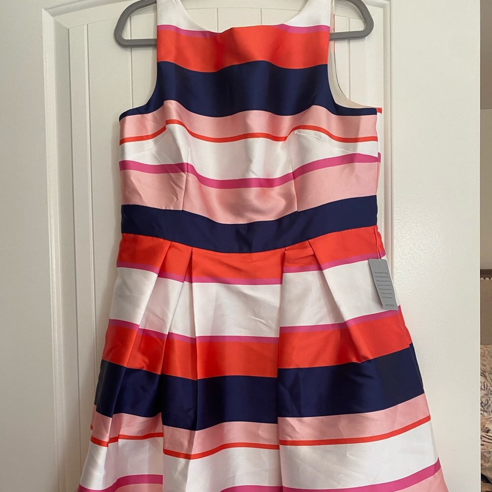 Eliza J Navy Orange Pink White Dress 16
